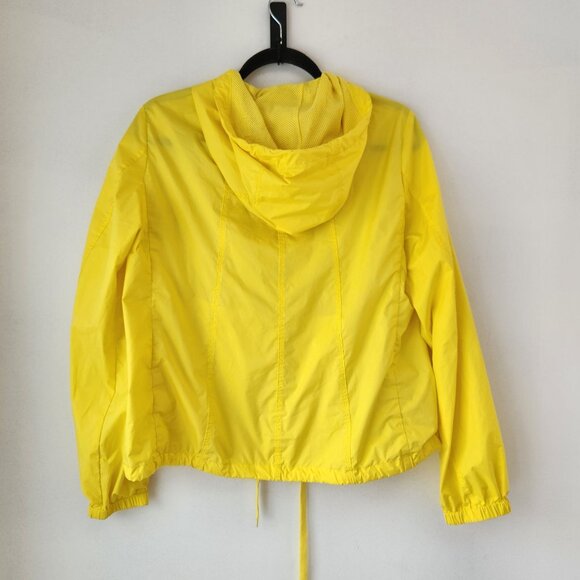 T by Talbots Yellow Windbreaker Hooded Rain Jacket Activewear Lightweight M - Picture 2 of 9